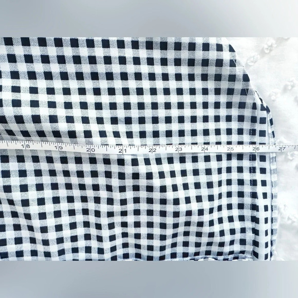 J. Crew Gingham Plaid Long Sleeve Blouse Size Small Black White Pleated Office - Picture 9 of 11